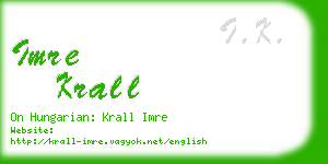 imre krall business card